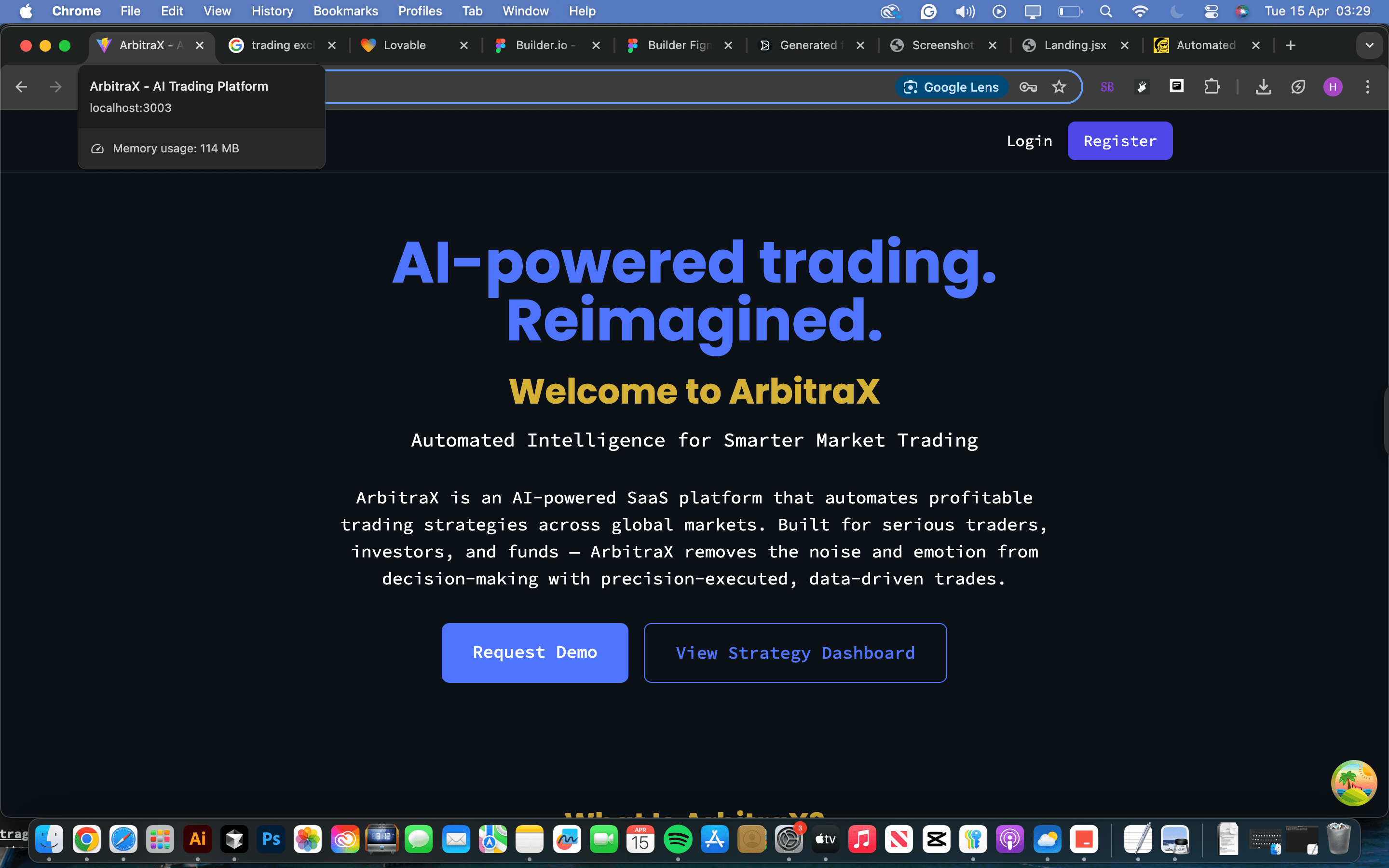 ArbitraX marketing landing